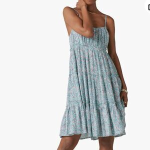 Lucky Brand 80400 Tiered smocked mini Dress Floral NWT size xs